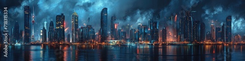 Futuristic cityscape background