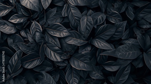 Textures of Abstract Black Leaves for Tropical Background  