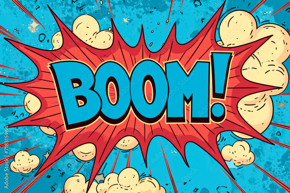Vivid comic book style explosion with BOOM! text, vibrant and energetic Vivid comic book style explosion with BOOM! text, vibrant and energetic