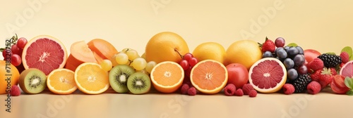 Photos of various fruits on isolated background