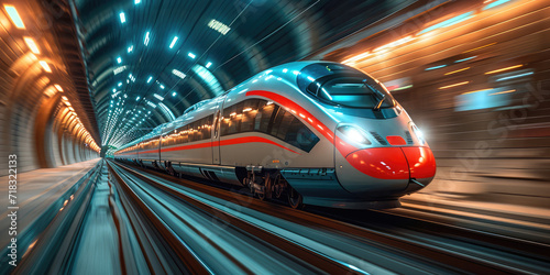 high speed rail with motion blur