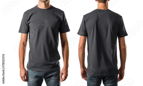 Men wearing Black T-shirts isolated