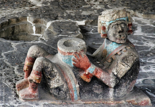 Ancient Aztec Chacmool Offering Statue Templo Mayor Mexico City Mexico photo