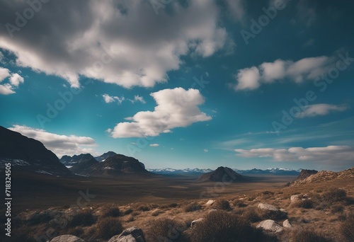 Rocky Landscape with Blue Sky and Clouds Wallpaper