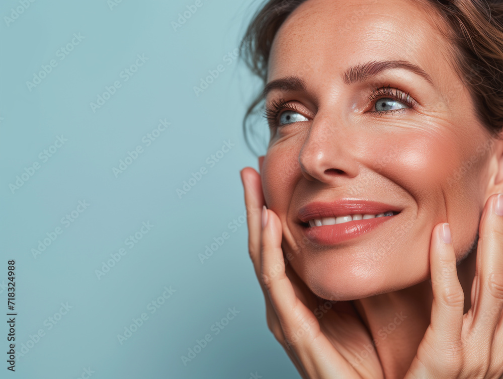 adiant mature woman with flawless skin and smile adiant mature woman with flawless skin and smile