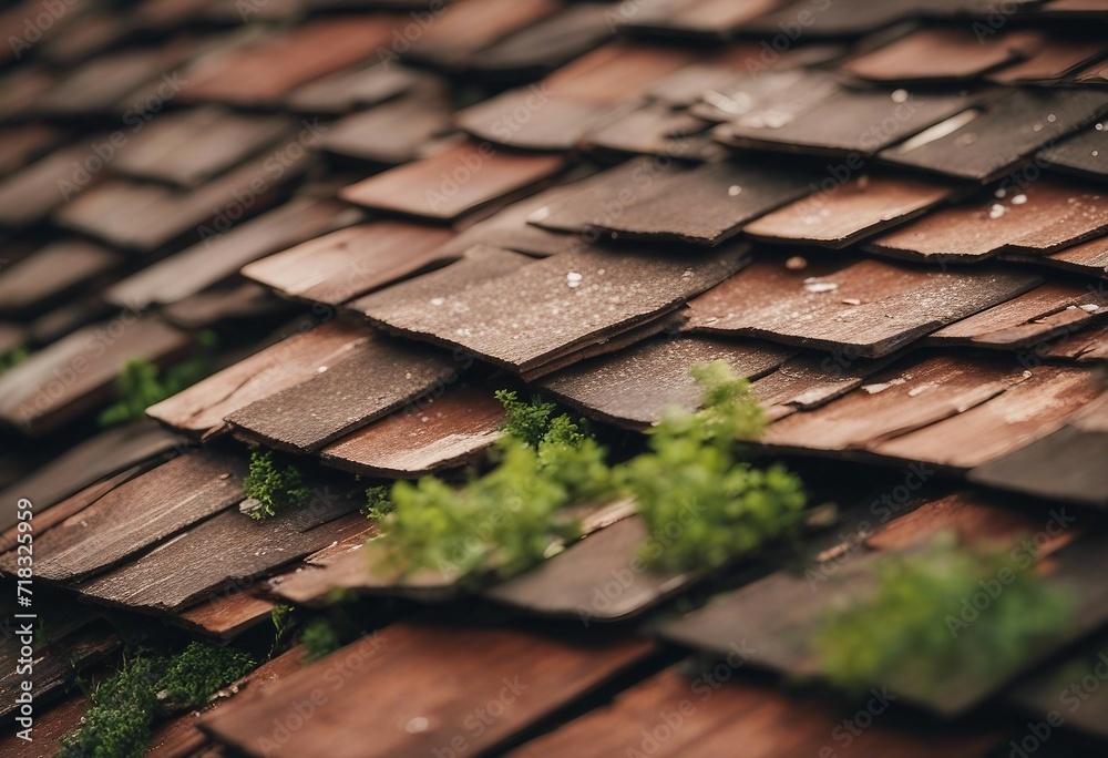 Wood shake shingle roof decaying and falling apart Stock Photo | Adobe ...