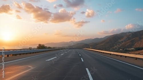 Curved highway desert road sunset scenery photography, ultra HD wallpaper