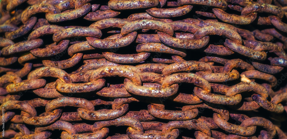 Closeup of a bunch of rusty chains Closeup of a bunch of rusty chains