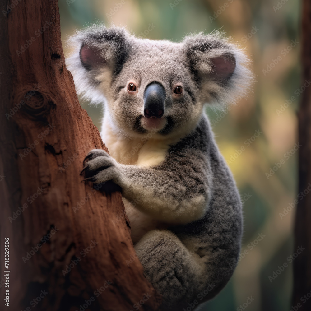 Naklejka premium Adorable Koala in Natural Setting
