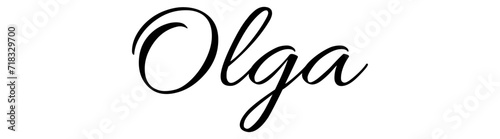 Olga - black color - name - ideal for websites, emails, presentations, greetings, banners, cards, books, t-shirt, sweatshirt, prints, cricut, silhouette,	
