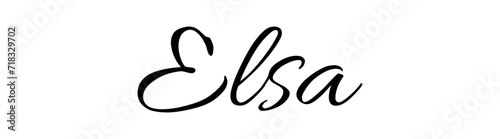 Elsa - black color - name - ideal for websites, emails, presentations, greetings, banners, cards, books, t-shirt, sweatshirt, prints, cricut, silhouette,	
 photo