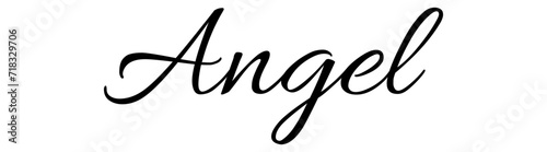 Angel - black color - name - ideal for websites, emails, presentations, greetings, banners, cards, books, t-shirt, sweatshirt, prints, cricut, silhouette,	
 photo
