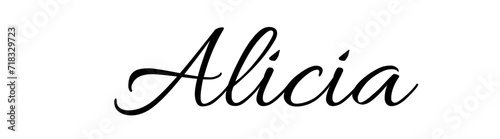 Alicia - black color - name - ideal for websites, emails, presentations, greetings, banners, cards, books, t-shirt, sweatshirt, prints, cricut, silhouette, 