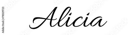 Alicia - black color - name - ideal for websites, emails, presentations, greetings, banners, cards, books, t-shirt, sweatshirt, prints, cricut, silhouette,	
