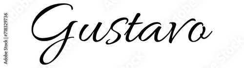 Gustavo - black color - name - ideal for websites, emails, presentations, greetings, banners, cards, books, t-shirt, sweatshirt, prints, cricut, silhouette,	
 photo