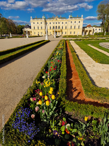Bialystok, Poland May 3, 2023: Branicki Palace and park in Bialystok, Poland
