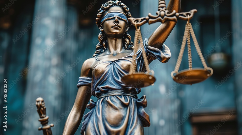 a statue of justice holds a scale of scales in her hands,