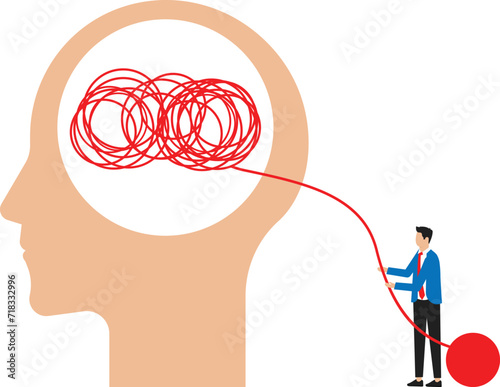 The opposite mindset chaos and order in thoughts on head human concept
