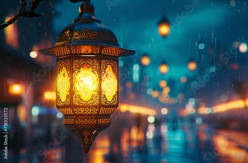 a lantern at night