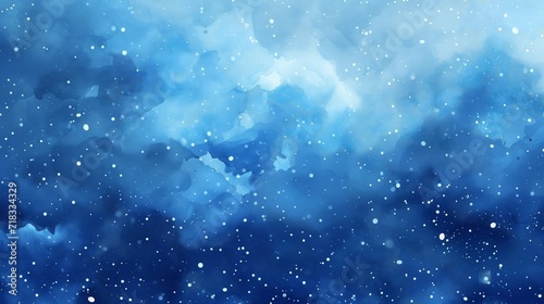 Blue space watercolor background