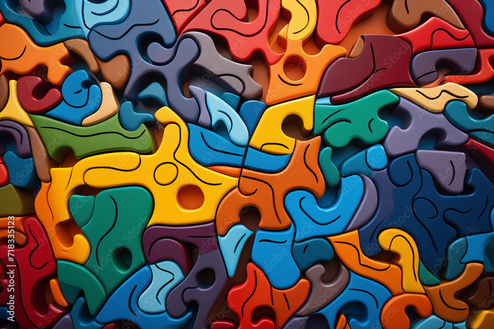 abstract colorful background puzzle pieces