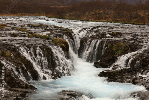 Bruararfoss is a waterfall in West Iceland which runs by the boundaries of municipalities Biskupstungur and Gr  msnes