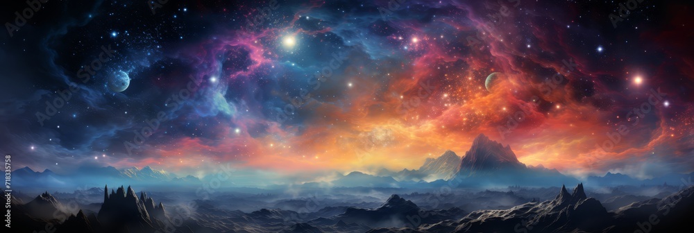 a space with colourful stars and nebula
