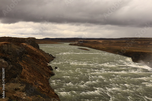 Gullfoss is a waterfall located in the canyon of the Hvítá river in southwest Iceland. photo