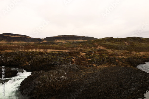 View on a mountain in the Golden Circle which is a tourist area in southern Iceland