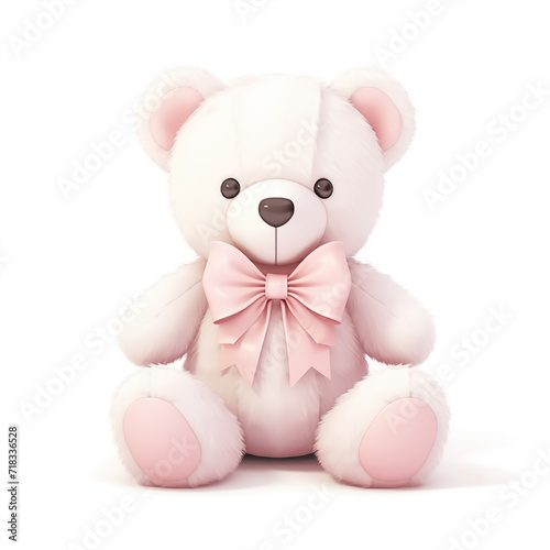 pink teddy bear with ribbon