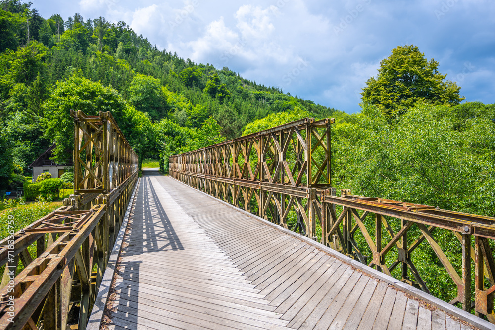 Old truss bridge over Sazava River, Czechia