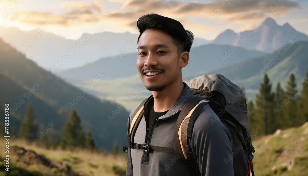 a hiker in the mountains