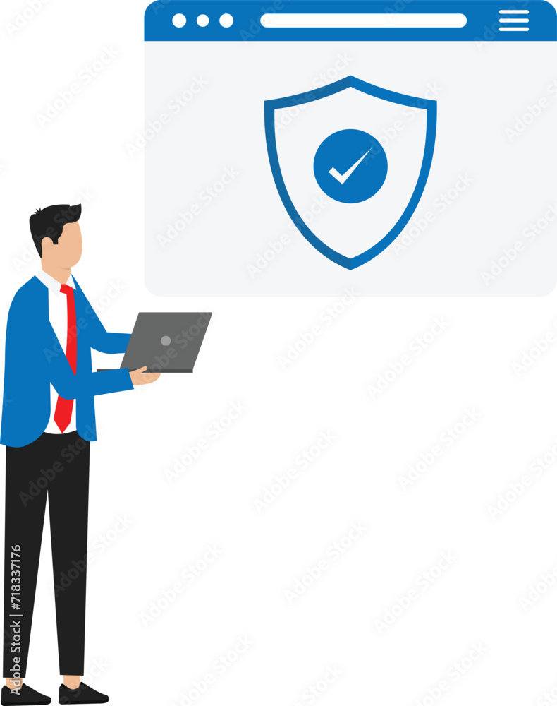 Vector illustration of a technology concept, protecting business data on a computer for a web page. good maximum security.
Vector illustration of a technology concept, protecting business data on a computer for a web page. good maximum security.