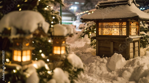 kamakura festival in Akita ,japan Snow festival. Ai Generative photo