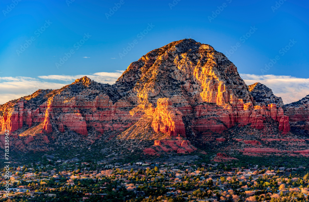 Red rocks of Sedona Arizona from the airport lookout at sunset Stock ...