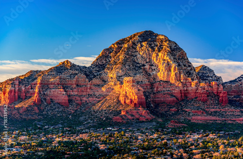 Red rocks of Sedona Arizona from the airport lookout at sunset