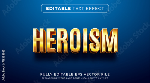 Editable text effect in bold golden style