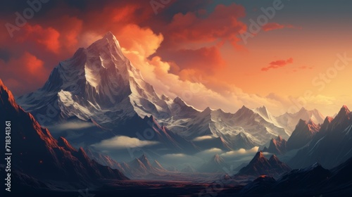 Majestic Mountain Landscape Generative AI