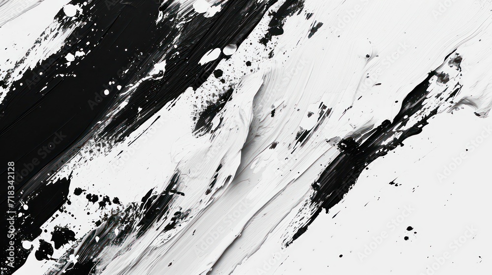Abstract black ink texture Japan style on a white background. Water color splash. Hand brush ink on white paper.