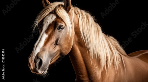 Majestic Palomino Stallion: A Portrait of Quarterhorse Breed Generative AI