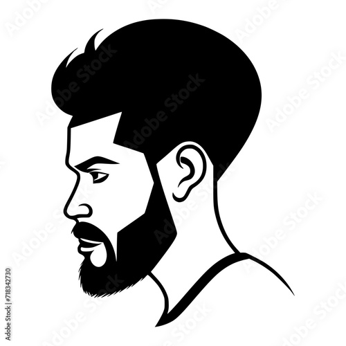 Handsome man Hairstyle Vector Illustration Silhouette