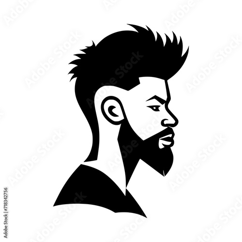 Handsome man Hairstyle Vector Illustration Silhouette