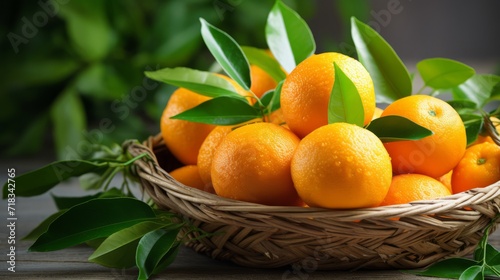 Fresh Oranges and Mandarins in a Basket on White Background Generative AI