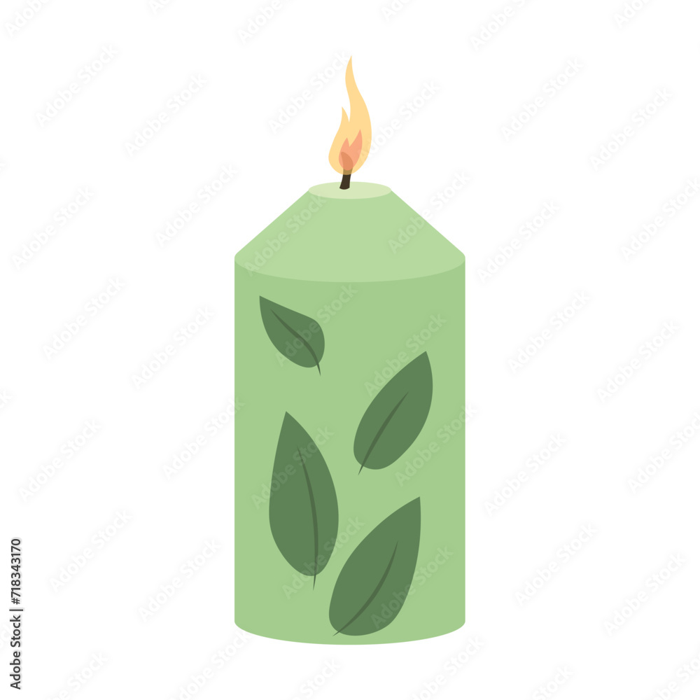 Glowing candle on white background Glowing candle on white background