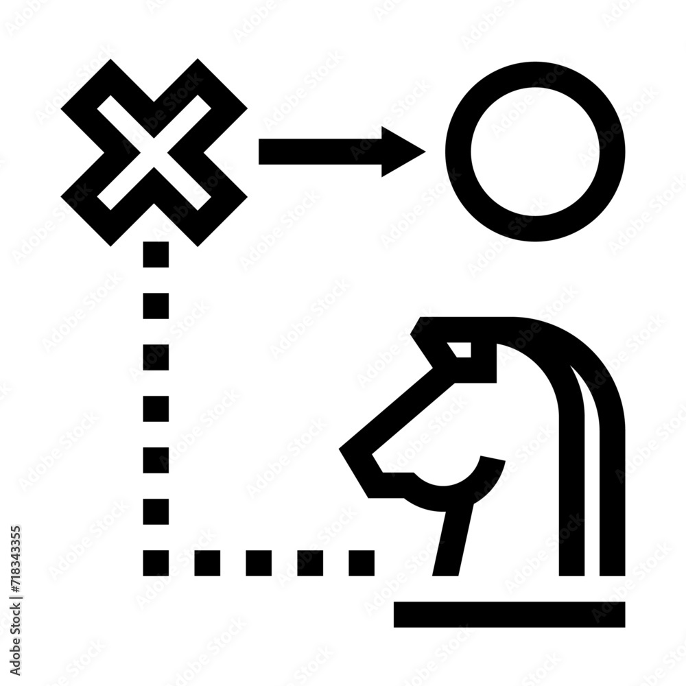 Icono de estrategia. Panificación, objetivo, misión. Ilustración vectorial