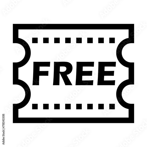 Icono de cupón gratis. Ticket de oferta, promoción, boleto gratuito. Ilustración vectorial photo