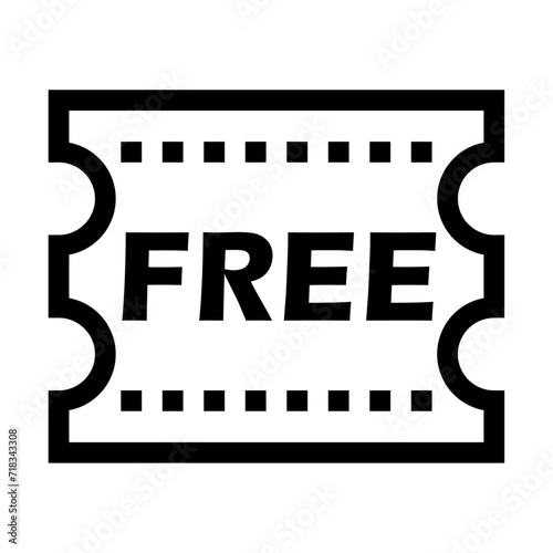 Icono de cupón gratis. Ticket de oferta, promoción, boleto gratuito. Ilustración vectorial