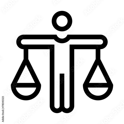 Icono de equidad. Justicia, igualdad, derechos humanos. Ilustración vectorial