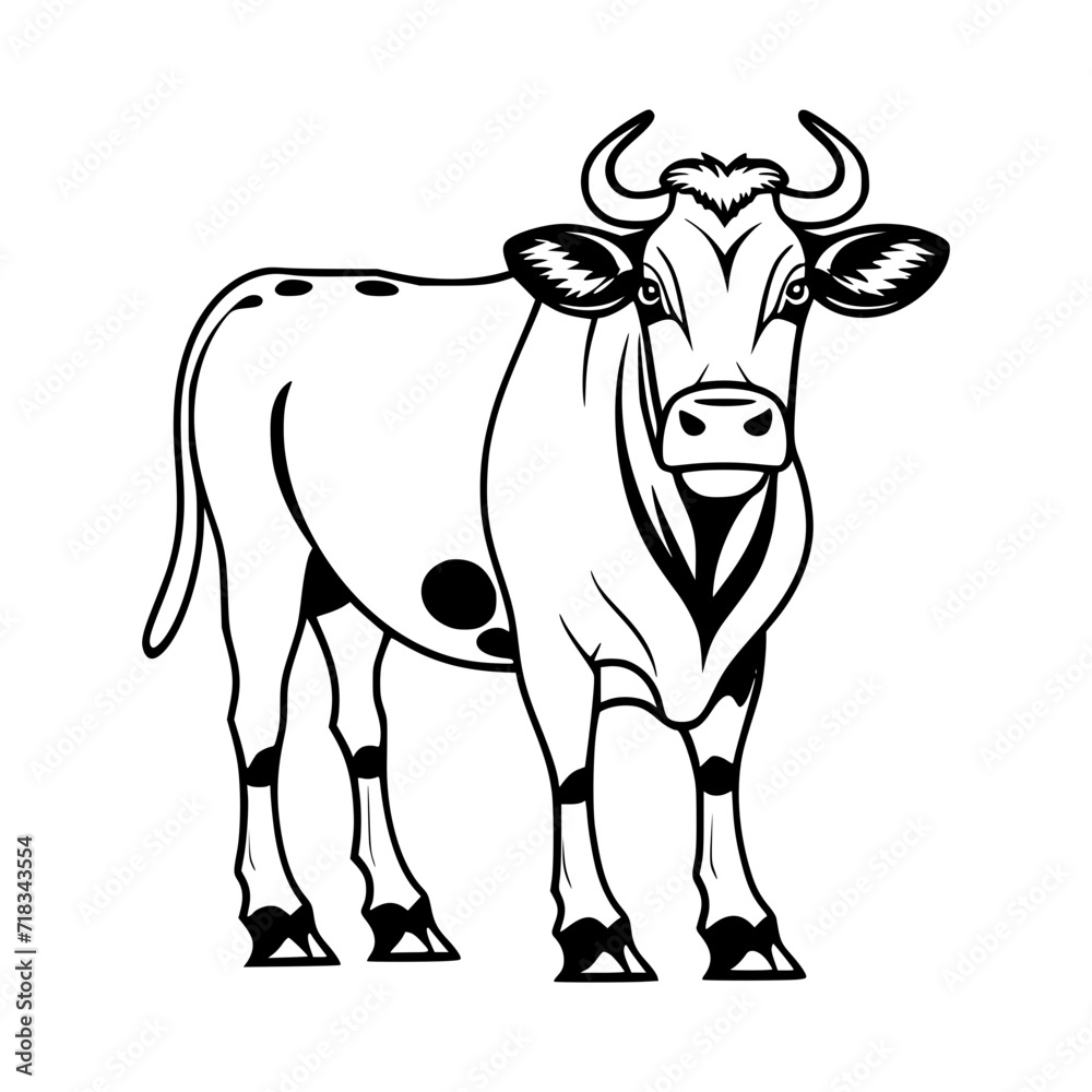 cow on white