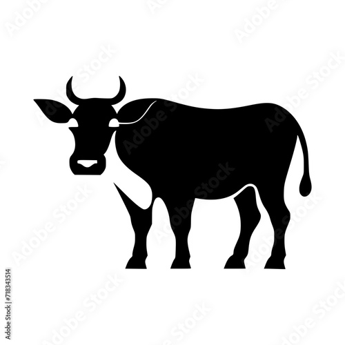 silhouette of a cow